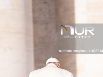 Pope Francis holds a weekly General Audience in St. Peter's Square in Vatican City, Vatican, on December 4, 2024. (