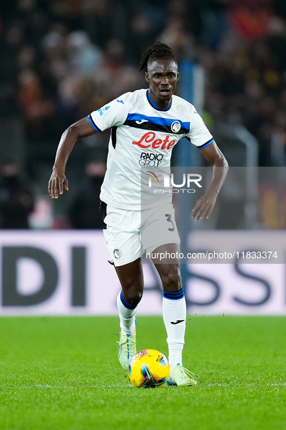 Odilon Kossounou of Atalanta BC during the Serie A Enilive match between AS Roma and Atalanta BC at Stadio Olimpico on December 02, 2024 in...