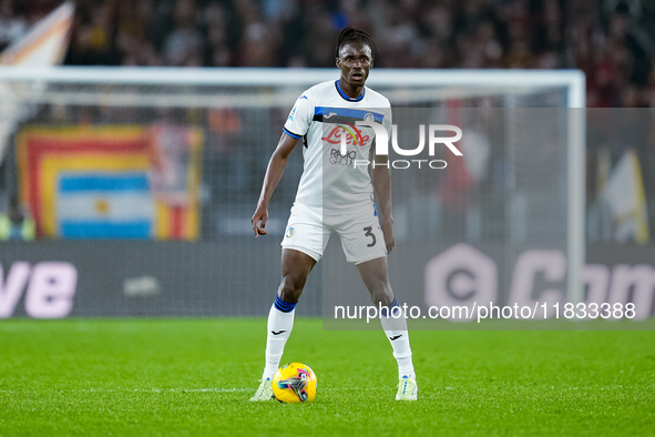 Odilon Kossounou of Atalanta BC during the Serie A Enilive match between AS Roma and Atalanta BC at Stadio Olimpico on December 02, 2024 in...