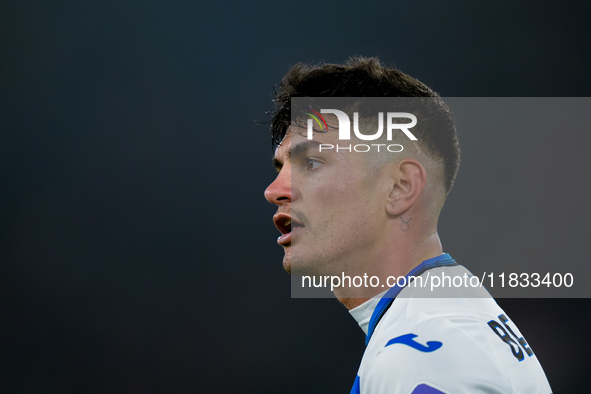 Raoul Bellanova of Atalanta BC looks on during the Serie A Enilive match between AS Roma and Atalanta BC at Stadio Olimpico on December 02,...