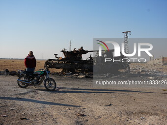 Rebels In Northwest Syria Seized Military Vehicles Belonging To The Regime Along The Route Toward Kweris Airport In The Eastern Countryside...