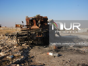 Rebels In Northwest Syria Seized Military Vehicles Belonging To The Regime Along The Route Toward Kweris Airport In The Eastern Countryside...