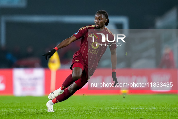 Manu Kone' of AS Roma during the Serie A Enilive match between AS Roma and Atalanta BC at Stadio Olimpico on December 02, 2024 in Rome, Ital...