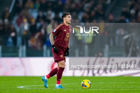 Leandro Paredes of AS Roma during the Serie A Enilive match between AS Roma and Atalanta BC at Stadio Olimpico on December 02, 2024 in Rome,...