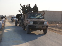 Rebels In Northwest Syria Seized Military Vehicles Belonging To The Regime Along The Route Toward Kweris Airport In The Eastern Countryside...