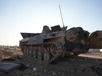 Rebels In Northwest Syria Seized Military Vehicles Belonging To The Regime Along The Route Toward Kweris Airport In The Eastern Countryside...