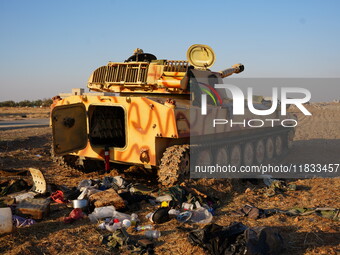 Rebels In Northwest Syria Seized Military Vehicles Belonging To The Regime Along The Route Toward Kweris Airport In The Eastern Countryside...