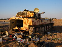 Rebels In Northwest Syria Seized Military Vehicles Belonging To The Regime Along The Route Toward Kweris Airport In The Eastern Countryside...