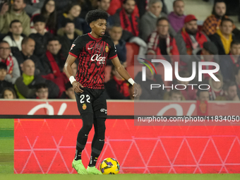 Johan Mojica left-back of Mallorca and Colombia during the La Liga match between RCD Mallorca and FC Barcelona at Estadi de Son Moix on Dece...