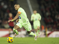 Raphinha right winger of Barcelona and Brazil controls the ball during the La Liga match between RCD Mallorca and FC Barcelona at Estadi de...