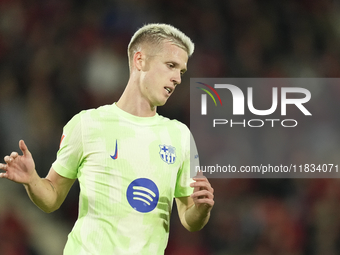 Dani Olmo attacking midfield of Barcelona and Spain during the La Liga match between RCD Mallorca and FC Barcelona at Estadi de Son Moix on...