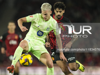 Dani Olmo attacking midfield of Barcelona and Spain during the La Liga match between RCD Mallorca and FC Barcelona at Estadi de Son Moix on...