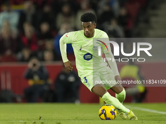 Alejandro Balde left-back of Barcelona and Spain during the La Liga match between RCD Mallorca and FC Barcelona at Estadi de Son Moix on Dec...