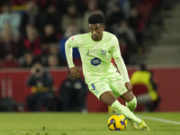 Alejandro Balde left-back of Barcelona and Spain during the La Liga match between RCD Mallorca and FC Barcelona at Estadi de Son Moix on Dec...