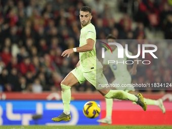 Ferran Torres left winger of Barcelona and Spain during the La Liga match between RCD Mallorca and FC Barcelona at Estadi de Son Moix on Dec...