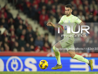 Ferran Torres left winger of Barcelona and Spain during the La Liga match between RCD Mallorca and FC Barcelona at Estadi de Son Moix on Dec...