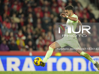 Ferran Torres left winger of Barcelona and Spain during the La Liga match between RCD Mallorca and FC Barcelona at Estadi de Son Moix on Dec...