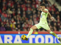 Ferran Torres left winger of Barcelona and Spain during the La Liga match between RCD Mallorca and FC Barcelona at Estadi de Son Moix on Dec...