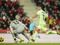 Ferran Torres left winger of Barcelona and Spain during the La Liga match between RCD Mallorca and FC Barcelona at Estadi de Son Moix on Dec...