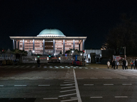 The front gate of the National Assembly in Yeouido, Seoul, South Korea, on December 4, 2024, remains calm and unchanged six hours after Pres...