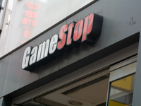 A general view of the GameStop retailer store logo in the city center of Cologne, Germany, as the game retailer plans to close all its store...