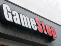 A general view of the GameStop retailer store logo in the city center of Cologne, Germany, as the game retailer plans to close all its store...