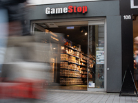 A general view of the GameStop retail store front in the city center of Cologne, Germany, as the game retailer plans to close all its stores...