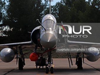 A Dassault Mirage 2000D of the Armee de l'Air is parked at Los Llanos military air base during the Tactical Leadership Programme in Albacete...