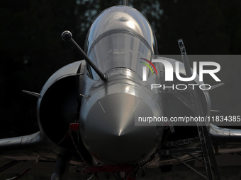 A Dassault Mirage 2000D of the Armee de l'Air is parked at Los Llanos military air base during the Tactical Leadership Programme in Albacete...