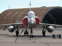 A Dassault Mirage 2000D of the Armee de l'Air is parked at Los Llanos military air base during the Tactical Leadership Programme in Albacete...