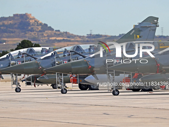 A Dassault Mirage 2000D of the Armee de l'Air is parked at Los Llanos military air base during the Tactical Leadership Programme in Albacete...