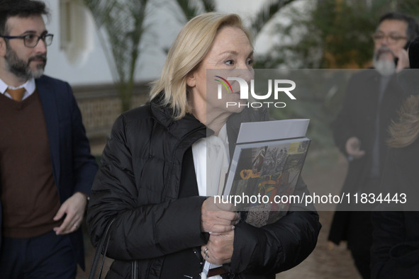 Former Chilean President Sebastian Pinera's wife, Cecilia Morel, arrives to pay tribute during an OAS regular meeting in Washington DC, USA,...