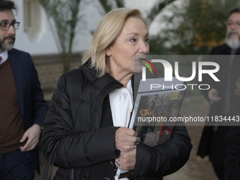 Former Chilean President Sebastian Pinera's wife, Cecilia Morel, arrives to pay tribute during an OAS regular meeting in Washington DC, USA,...