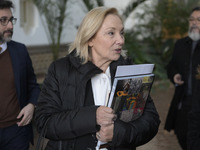 Former Chilean President Sebastian Pinera's wife, Cecilia Morel, arrives to pay tribute during an OAS regular meeting in Washington DC, USA,...