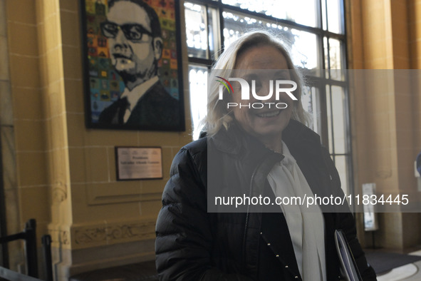 Former Chilean President Sebastian Pinera's wife, Cecilia Morel, arrives to pay tribute during an OAS regular meeting in Washington DC, USA,...