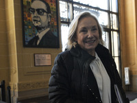 Former Chilean President Sebastian Pinera's wife, Cecilia Morel, arrives to pay tribute during an OAS regular meeting in Washington DC, USA,...