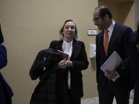 Former Chilean President Sebastian Pinera's wife, Cecilia Morel, arrives to pay tribute during an OAS regular meeting in Washington DC, USA,...