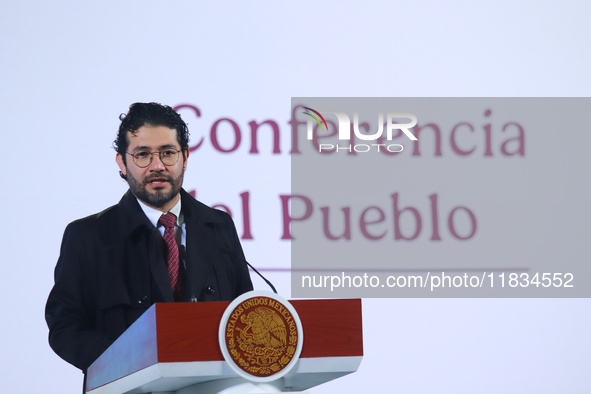 Marath Bolanos Lopez, Secretary of Labor and Social Welfare, speaks during a briefing conference where he announces that as of January 1, 20...