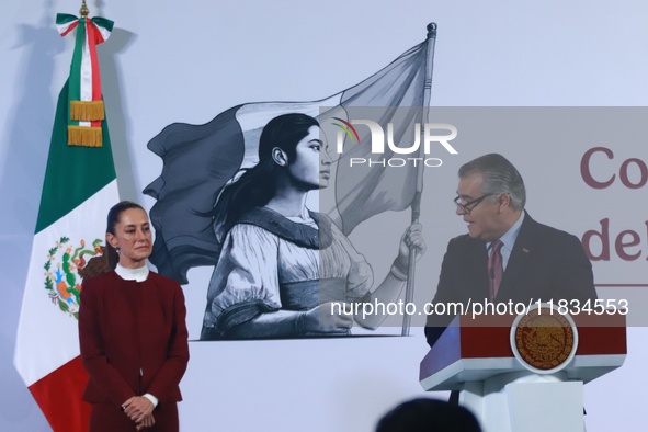 Francisco Cervantes Diaz, President of the Business Coordinating Council (CCE), speaks during a briefing conference where he announces that...