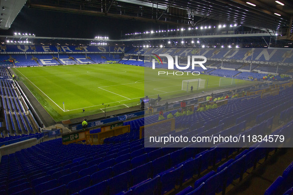 General view of Goodison Park during the Premier League match between Everton and Wolverhampton Wanderers at Goodison Park in Liverpool, Eng...