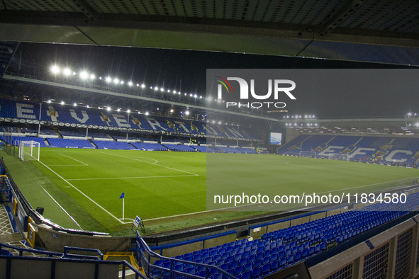 General view of Goodison Park during the Premier League match between Everton and Wolverhampton Wanderers at Goodison Park in Liverpool, Eng...