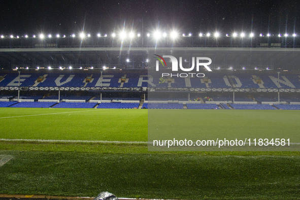 General view of Goodison Park during the Premier League match between Everton and Wolverhampton Wanderers at Goodison Park in Liverpool, Eng...