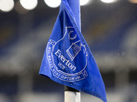 The Everton Stadium corner flag is present during the Premier League match between Everton and Wolverhampton Wanderers at Goodison Park in L...