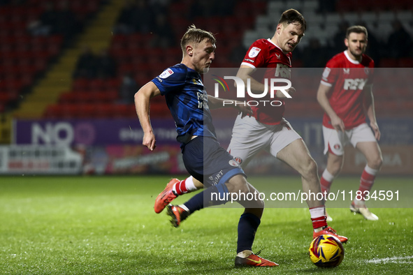 Max Anderson of Crawley Town prepares to shoot at goal and score during the Sky Bet League 1 match between Charlton Athletic and Crawley Tow...