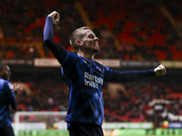 Ronan Darcy of Crawley Town celebrates Max Anderson's goal during the Sky Bet League 1 match between Charlton Athletic and Crawley Town at T...