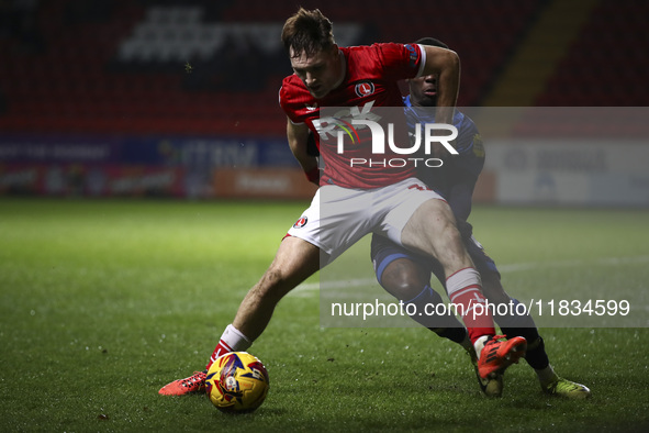 Josh Edwards of Charlton Athletic is on the ball during the Sky Bet League 1 match between Charlton Athletic and Crawley Town at The Valley...