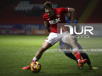 Josh Edwards of Charlton Athletic is on the ball during the Sky Bet League 1 match between Charlton Athletic and Crawley Town at The Valley...