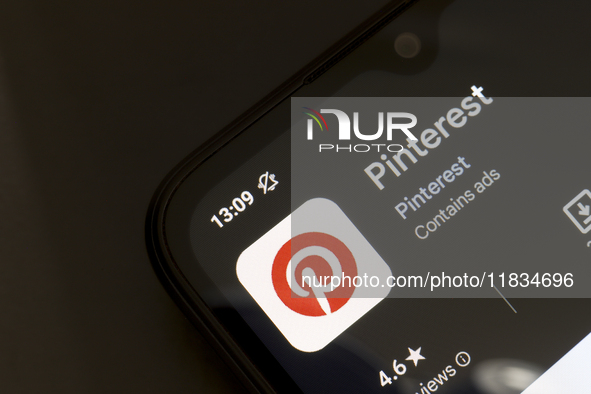 The Pinterest app logo appears on the screen of a smartphone in Reno, United States, on December 4, 2024. (Photo Illustration by Jaque Silva...