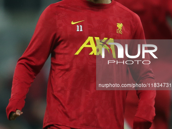 Mohamed Salah of Liverpool plays during the Premier League match between Newcastle United and Liverpool at St. James's Park in Newcastle, En...