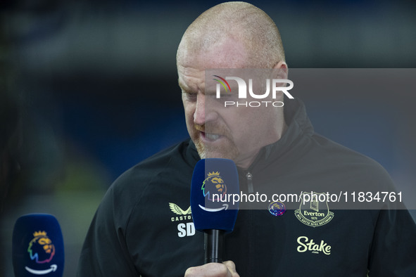 Everton F.C. manager Sean Dyche is present during the Premier League match between Everton and Wolverhampton Wanderers at Goodison Park in L...